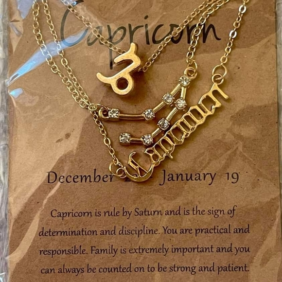New Capricorn Zodiac Sign Necklace - Picture 2 of 5